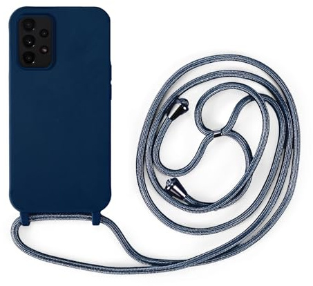 Handykette Kompatibel mit Samsung Galaxy A23 | Necklace Hülle mit Band, Handyhülle zum Umhängen | Case mit Handykordel, Stoßfeste Schutzhülle zum Umhängen Kordel | Blau