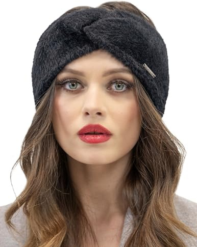 Vivisence Stirnband Damen Flauschig Gefüttert Verkreuzt Warm Herbst Winter 7093