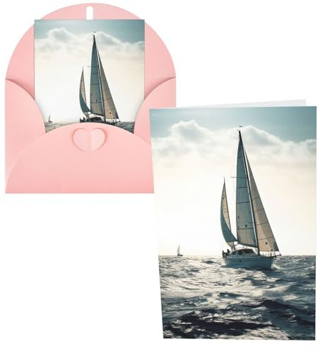 Grußkarten Dankeskarten mit Umschlägen Happy Birthday Karte Ozean Segeln Weihnachten Grußkarten 10,2 x 15,2 cm Hochzeitskarte Blanko Notizkarten für Party Alle Anlässe