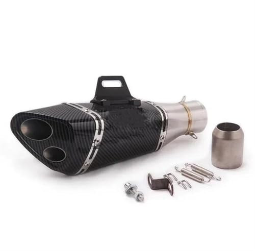 PQCORBE 51MM Universal-Motorradauspuff Modifizierter Auspuffschalldämpfer Für Z650 Z900 ER6N CBR1000RR YZF R1 R3 S1000RR Slip On Motorrad Auspuffrohr(Type C)