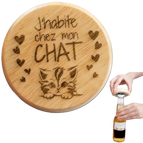 ERNESTINE - Cadeau chat original décapsuleur magnétique - idée cadeaux pour femmes maman mamie amoureux des chats - cadeau original humour chat pour femme fête des mères et grands-mères