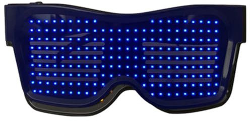 GTHLKU Halloween Bloss Fenster App Brille 5-farbige Led Bluetooth Leuchtende Brille Bar Jumping Prop(Color:Blau)