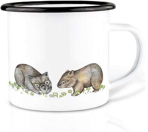 Ligarti® Emaille Tasse (leicht & robust) | Design Cup, Camping Becher handveredelt in Deutschland | Kaffeetasse, Emaillebecher