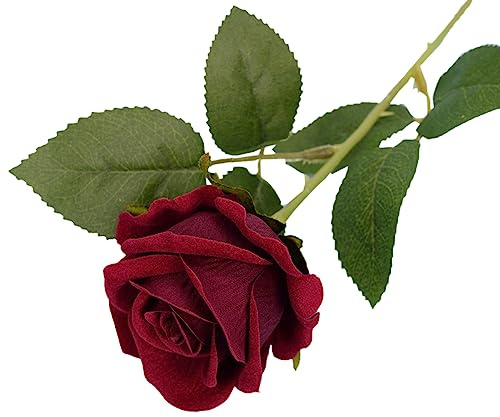 Anevous 10 rose artificiali con fiori artificiali, 51 cm, in velluto, rosa finte, fiori di seta, rose artificiali, per fai da te, matrimoni, casa, feste, giardino, centerpiece decorative, colore rosso