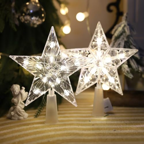 LED Lighted Christmas Tree Topper - Star Xmas Tree Decoration