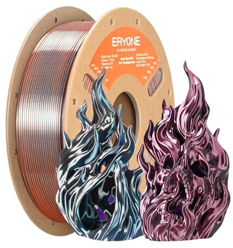 ERYONE HS Silk Quadruple Color PLA Filament for 3D Printer 1.75mm +/- 0.03mm, Hyper Speed Coextrusion Filament PLA Shiny 1kg, Emerald Athene (Carbon Gray & Rose Gold & Emerald Green & Wine Red)
