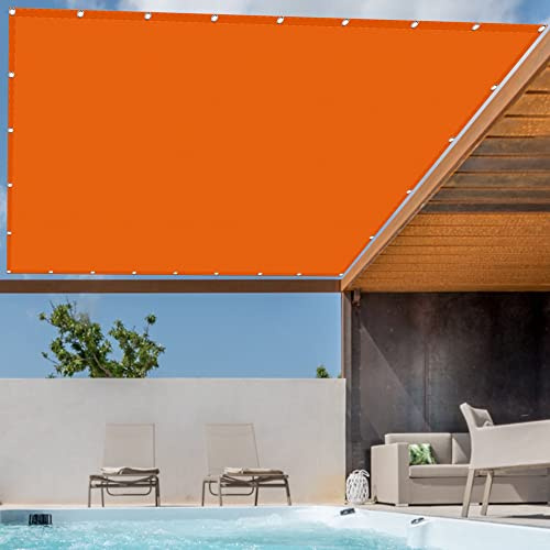 Toldo impermeable de 5,5 x 8 m, ideal para jardín, patio, fiesta, patio trasero y camping, vela de sombra naranja con cuerda incluida