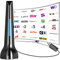 Antenne TV Intérieure Puissante TNT HD, 2025 le plus récent Antenne TV Intérieur avec Amplificateur de Signal à Gain Élevé, Réception Longue Portée à 360° avec Base Magnétique Solide pour,Antennes TNT