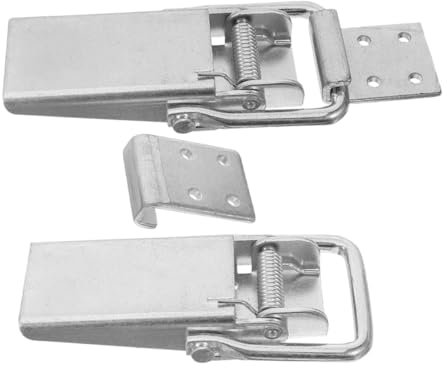 DINHEAROM 2Pièces Verrou de Sécurité pour Remorque Loquet à Ressort Inoxydable pour Compartiment de Camion Accessoire Pratique pour Remorques et Véhicules Récréatifs