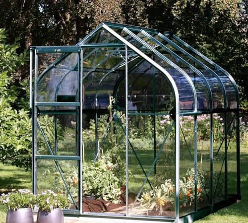 Vitavia Washington 5000 Greenhouse, 1.9 x 2.6 m, Green Aluminium Frame, Toughened Glass Vitavia Washington 5000 6ft 2 x 8ft 2 (1.9 x 2.6 m) Greenhouse Package