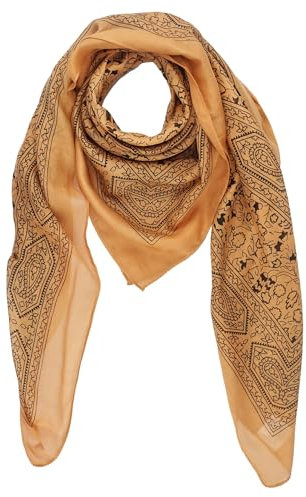 Freak Scene Baumwolltuch Indisches Blumenmuster braun-hellbraun schwarz 100x100cm Halstuch quadratisches Tuch