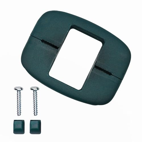SKIR'CO (3 uds.) Abrazaderas de plástico verdes, rectangulares de 40 x 60 mm, para postes de cerca y soportes para paneles de malla de alambre soldado, color RAL 6005