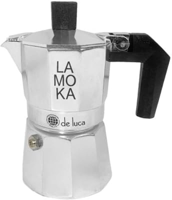 Sicignano Caffettiera Moka in Alluminio con Manico Squadrato, Macchina Caffè Espresso Tradizionale Italiana, Design Classico, Presa Sicura, Fondo per Cottura Uniforme (1, Mezza Tazza)