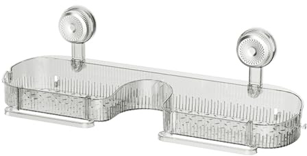 Kaeltsyn Étagère de salle de bain à ventouse avec trous de drainage, résistante à l'eau, pour gel douche, bouteilles, porte-savon, usage domestique