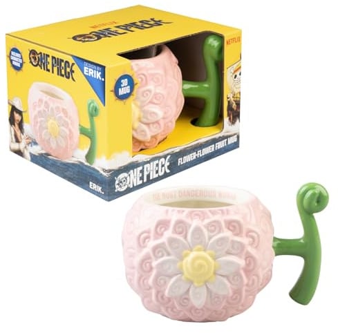 Grupo Erik One Piece Ceramic Mug - Flower-Flower Fruit Merch, Manga Gifts | 22 oz - 650 ml Coffee Mug Tea, Cool Mugs and Cups | One Piece Merchandise, Anime Gifts under 15 Pounds