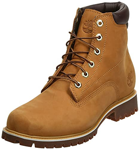 Timberland 6 in Alburn Waterproof - Stivali Uomo, Giallo (Wheat Nubuck), 44 EU
