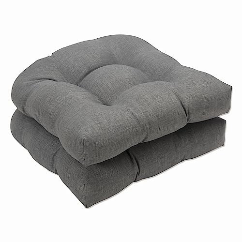 Perfect Pillow Kissen ideal für drinnen und draußen, Grau, texturiert, aus Rattan, mit Kissen, 2 Stück