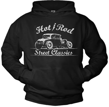 MAKAYA Rockabilly Kapuzenpulli HOT Rod schwarz M
