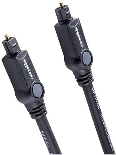 Amazon Basics Toslink Optisches Digital Audiokabel, für Fernseher, 1 m, Schwarz