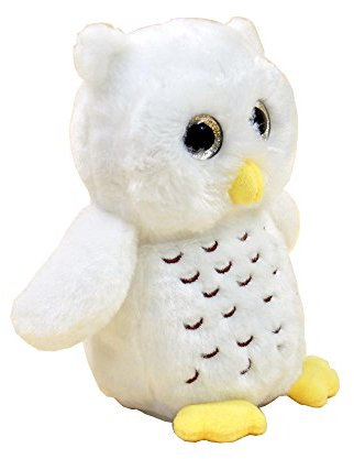 Kögler 75904 - Labertier Schneeeule Mia, ca. 18 cm groß, nachsprechendes Plüschtier mit Wiedergabefunktion, plappert alles witzig nach und bewegt sich, batteriebetrieben