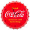 Mark Feldstein & Associates Coca Cola Bottle Cap Drink Delicious Refreshing Red 14 x 14 Metal Wall Clock