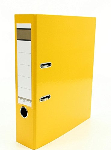 5x Livepac Caribic Glanz-Ordner / DIN A4 / 75mm breit / Farbe: gelb
