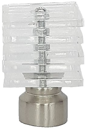 Home Harmony® 28mm Curtain Pole Ends Finials Pack Of 2 Available in Silver and Black (Silver, Square Disc)