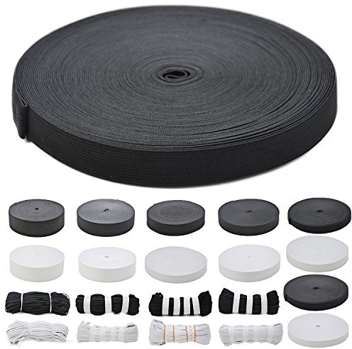 Roban Fashion Gummiband zum nähen 25mm 2,5cm breit 25 Meter Schwarz