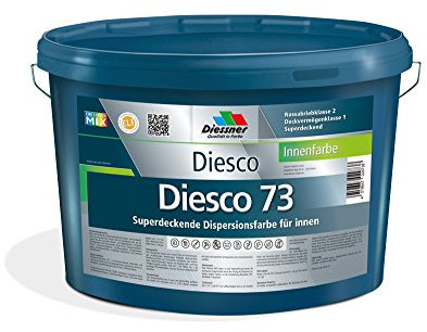 Diesco 73 Premium Innenfarbe Weiß sehr gut Deckend Wandfarbe Dispersionsfarbe (12.5 Liter)
