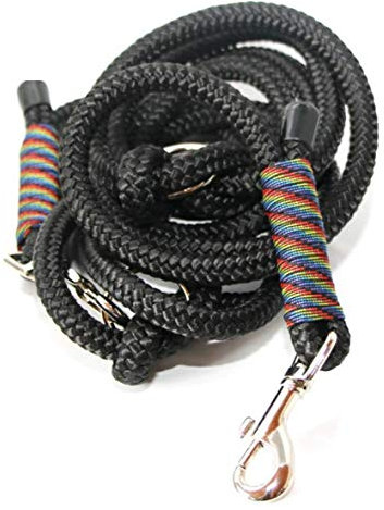 Tauleine Dark Rainbow, wunderschöne Hundeleine aus hochwertigem PPM-Seil, verstellbare Führleine
