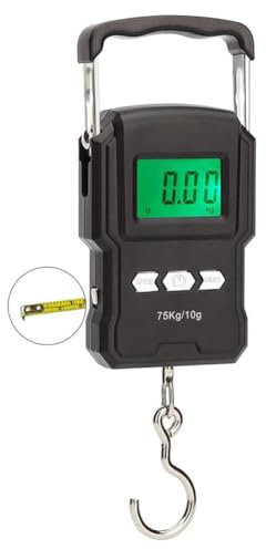 HANWELL 75kg/165lb Digital Luggage Scale for Travel, Portable Electronic Suitcase Weigher with Tape Measure/Backlit Display/Temperature Reading/Tare/Data Lock