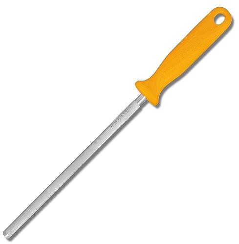 Solingen Wetzstahl Messerschärfer Vercromt Oval/Rund Fein/Grob (WS Gelb rund, 230mm/10mm)