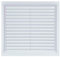 Louvre Vent PVC White 9x9 (225mm x 225mm) Fixed Plastic Grille with Fly Screen and Air Flow Cover Used to Cover Brick, Wall, Door Suitable for Interior & Exterior Use