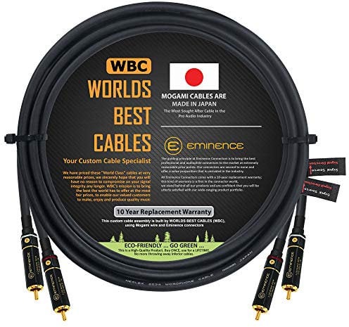 4 Meter – Directional Quad High-Definition Audio Interconnect Cable Pair CUSTOM MADE By WORLDS BEST CABLES – using Mogami 2534 wire and Eminence Gold Locking RCA Connectors
