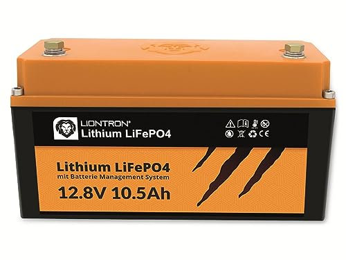 LIONTRON LiFePO4 12,8V 10,5Ah LX; 135Wh; > 3000 Zyklen bei 90% Entladungstiefe (DOD) mit BMS Überwachung; für Wohnmobil oder Boot 181x76x95mm - LI1210LX