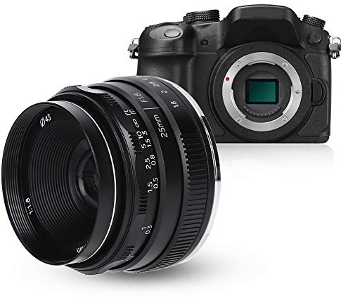 Goshyda 25 mm F1.8 M4/3-Mount-Objektiv mit großer Blende und kleinem Weitwinkel-Porträtobjektiv für Micro 4/3-Kamera für E-M5 für E-M5 Mark II