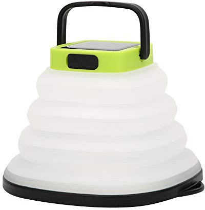 Cikonielf Lanterne de Camping Solaire LED Pliable, Lampe Portable USB avec Cadre Noir, IP65 Étanche, pour Pêche et Camping en Plein Air