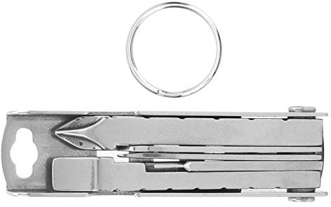 XINMYD Herramienta Multifuncional para llaveros, Multifuncional 12 en 1, Destornillador, Cuchillo, Juego de Herramientas, Herramienta para llaveros de Acero Inoxidable