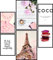 Urhome Poster Set Coco Girly A3 Bilder für Schlafzimmer Esszimmer Wohnzimmer Deko (2x A3 + 4x A4) Kunstdruck 6 teilig Wandposter Motive Bilderwand ungerahmt