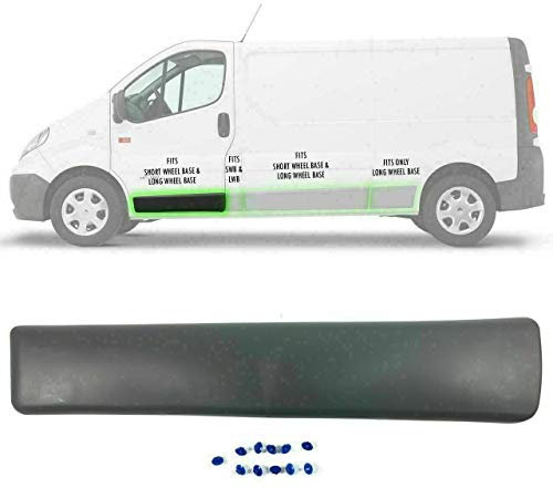 Panneau de Moulure Bande Latérale Porte Avant Gauche Compatible pour Trafic II, Vivaro A, Primastar 2001-2013 OE: 8200036088, 91165346