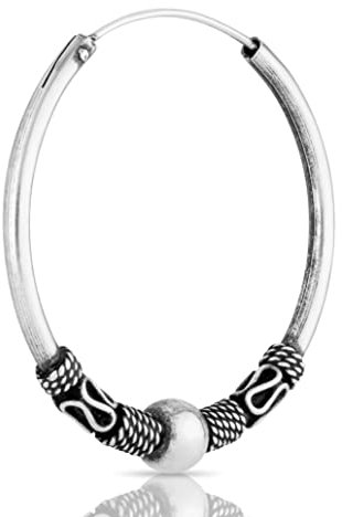 NKlaus Creole einzel Ohrring Bali Kugel 30mm 925 Sterlingsilber Mittelalter Gothic 1786