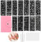 Nagel Stempel Schablone Set 12 Pcs DIY Schaber Nail Art Set Blumen Geometrische Muster Nail Stamper Stempel Silikon French Schablonen Tool Kit für Maniküre DIY Image Drucken