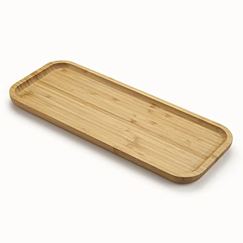 Vassoio da Bagno in Bambù, Vassoio da Toeletta in Legno, Vassoio Decorativo Rettangolare per Bagno (36 x 15 x 2 cm)