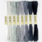 zalati Stickgarne, Polyester-Baumwollfäden für Stickarbeiten, DIY, Kunstwerke, Handwerk, Grau-Serie, 6 Stück