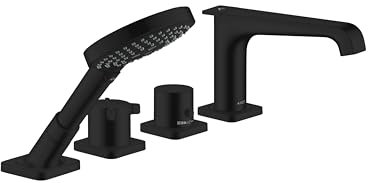 hansgrohe AXOR Citterio E 4-Loch Fliesenrandarmatur mit Thermostat, 36410670, Farbe: Mattschwarz