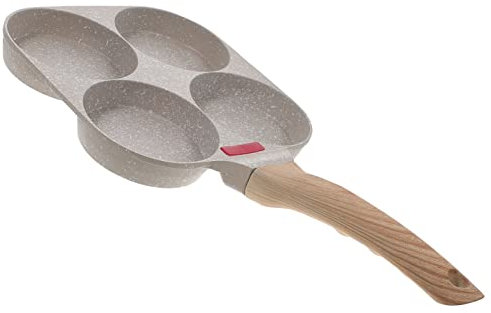 HEMOTON Omelettpfanne Pfannkuchenpfanne 4 cup Pancakes Pfanne Granit Antihaft Bratpfanne Omelette Egg Frying Pan Crepes Blinis Burger Sandwich Maker Elektrische Induktion Kochfelder