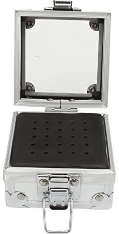 Drill Bit Case, Aluminium Nail Drill Bit Holder Storage Box Nail Holder Nail Holders For Painting Nails 25 Holes Nail Drill Grinding Bit Stand Display Case for Beauty Salon