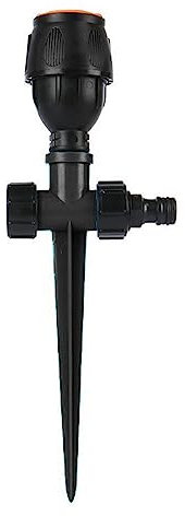 Turbo Rotary Sprinkler,360 Degree Automatic Rotating Irrigation Watering Sprinklers,Impact Tripod Sprinkler for Garden Irrigation black