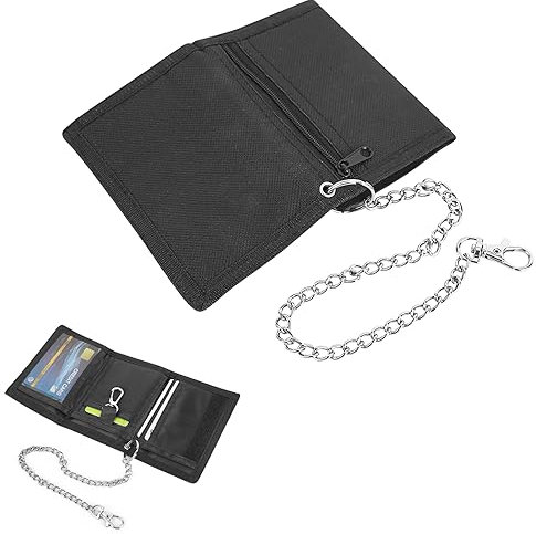 CTDMJ Geldbeutel Kinder RFID Geldbörse Mit Ketten Clip Reißverschluss Herren Dreifache Portmonee Brustbeutel Jungen Portemonnaie Brieftasche für Jungen, Mädchen