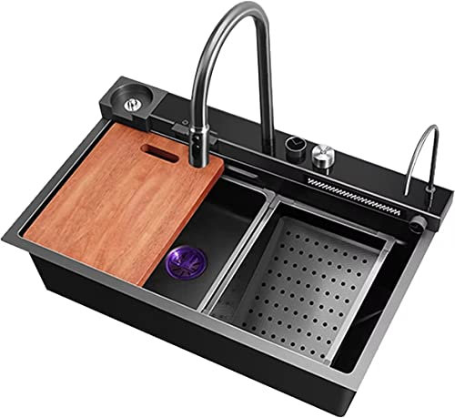 Fregadero Cocina Fregadero Fregadero de Cocina Fregadero en Cascada multifunción Raindance Fregadero bajo encimera Fregadero Individual de Acero Inoxidable con Accesorios